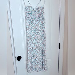 NWOT Petal & Pup strapless white floral midi dress size 8
